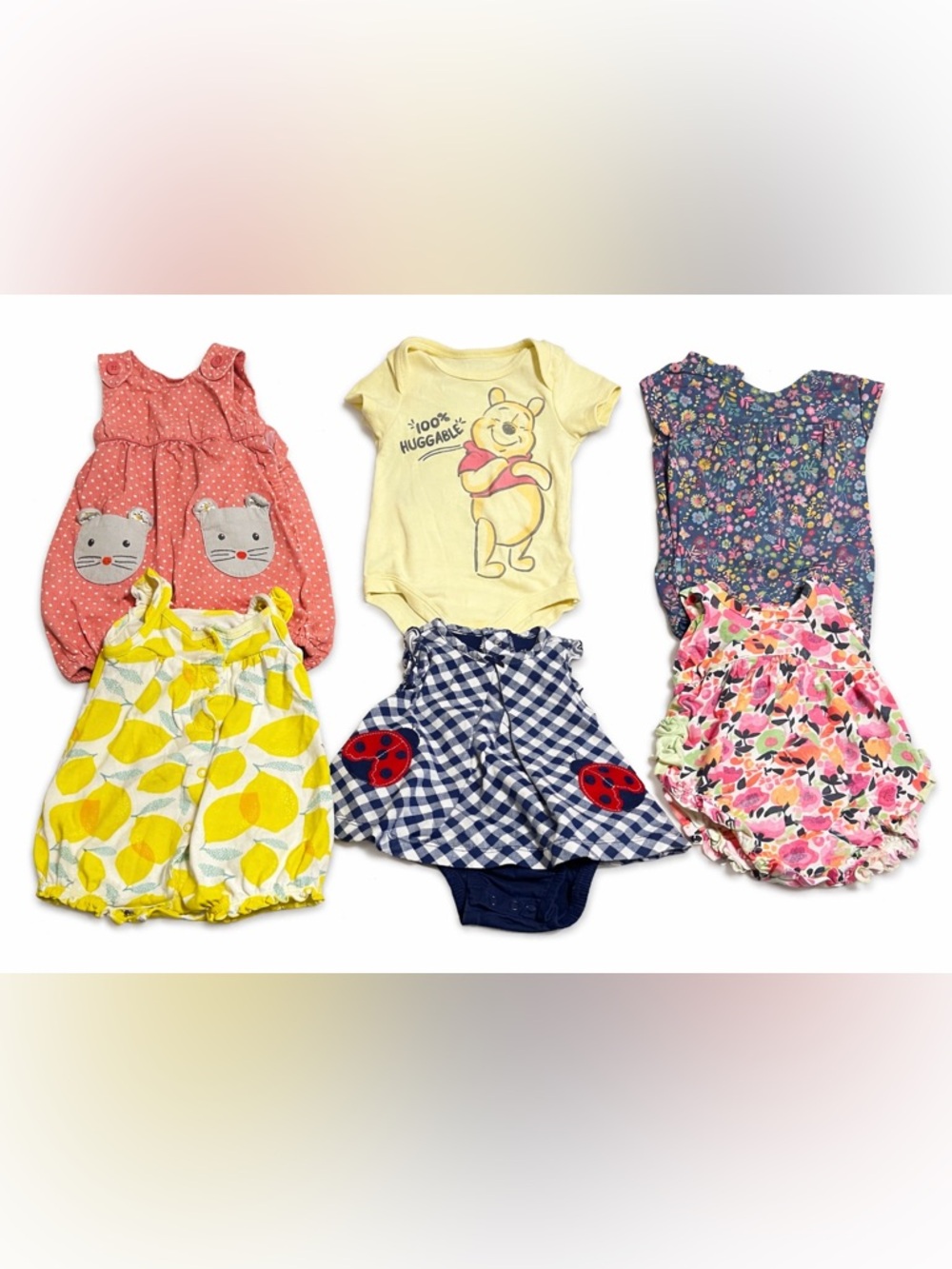 6-Piece Baby Girl Bundle | Rompers & Onesie | 0-3M